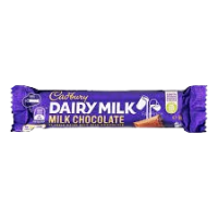 Cadbury Dairy Milk chocolate bar unwrapped showing creamy milk chocolate